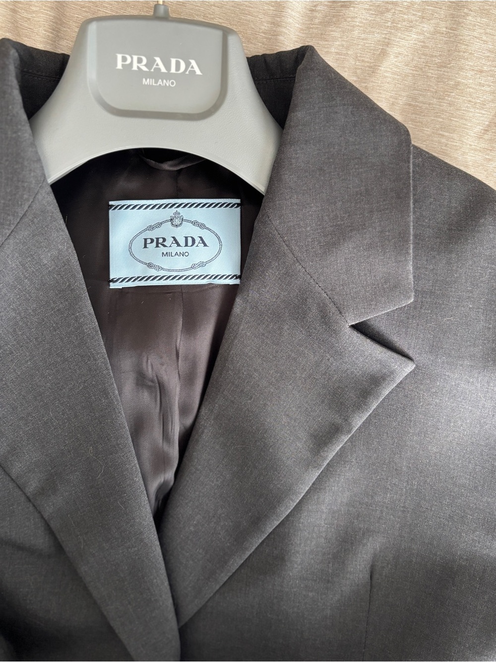 Prada Women's Blazer in Charcoal Grey - Picture 9 of 12